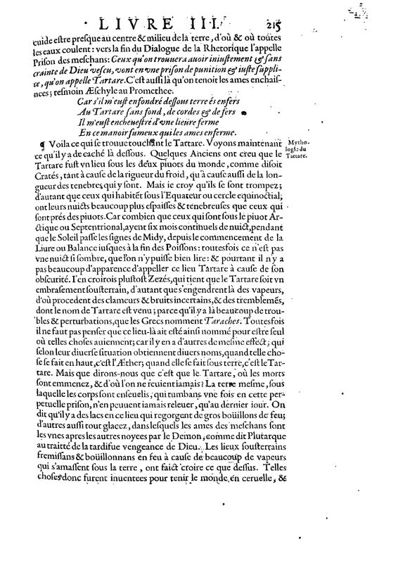 Mythologie, Paris, 1627 - III, 12 : Du Tartare, p. 215