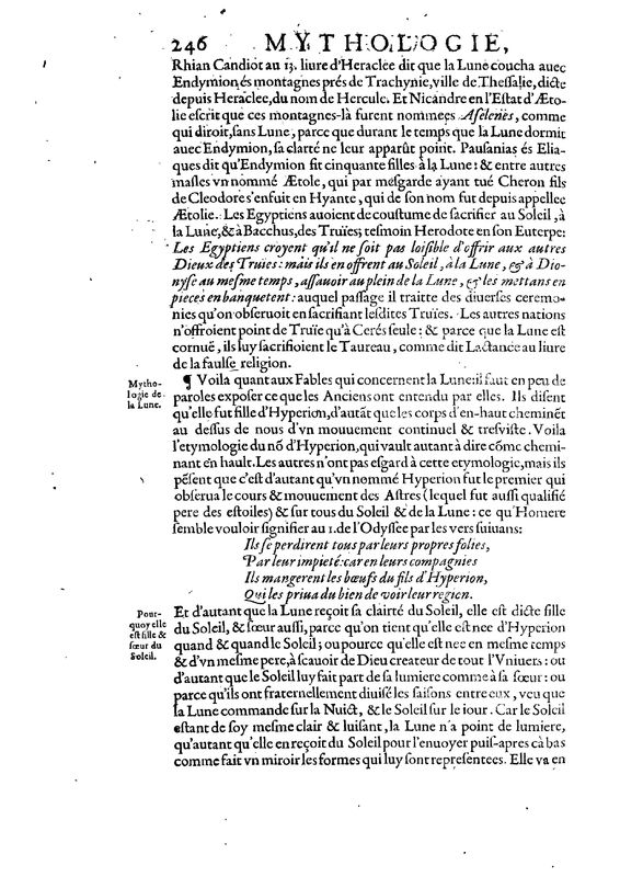 Mythologie, Paris, 1627 - III, 18 : De la Lune, p. 246
