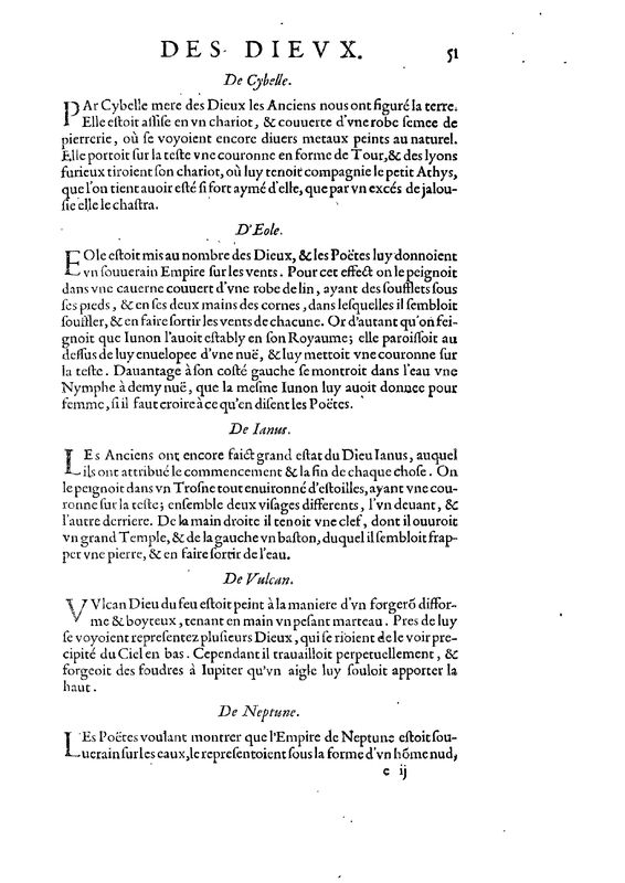 Mythologie, Paris, 1627 - Recherches : Abrégé des images des dieux, p. 51