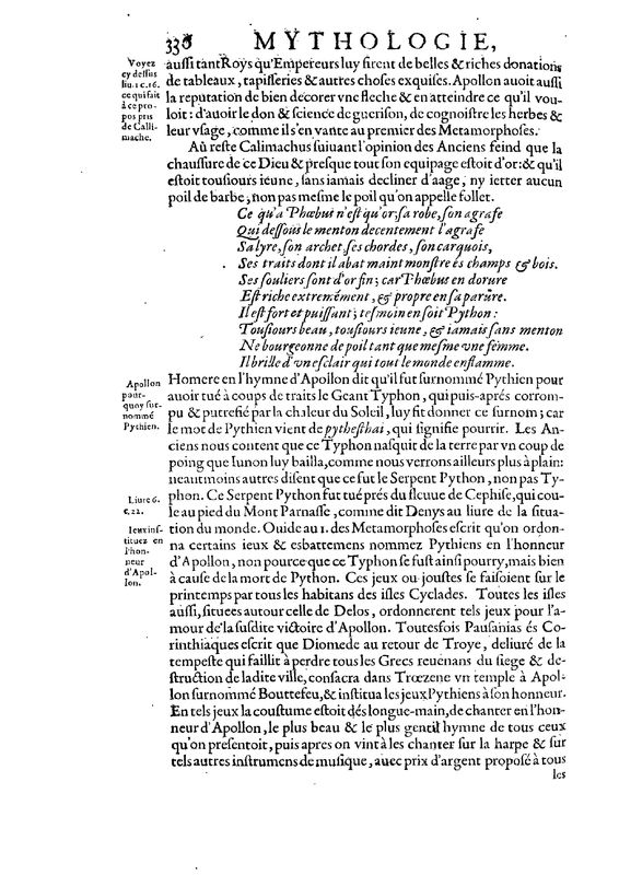 Mythologie, Paris, 1627 - IV, 11 : D’Apollon, p. 336