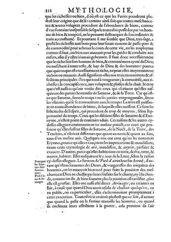 Mythologie, Paris, 1627 - III, 11 : Des Eumenides, p. 212