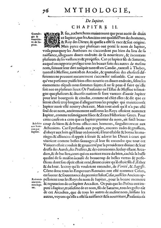 Mythologie, Paris, 1627 - II, 2 : De Jupiter, p. 76