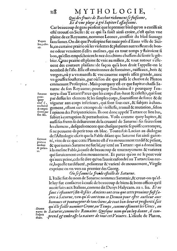 Mythologie, Paris, 1627 - II, 3 : De Saturne, p. 118