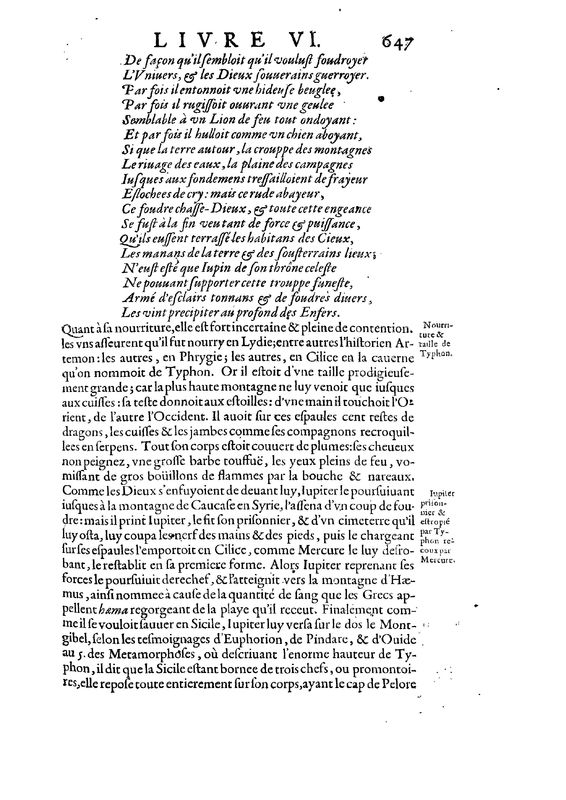 Mythologie, Paris, 1627 - VI, 23 : De Typhon ou Typhee, p. 647