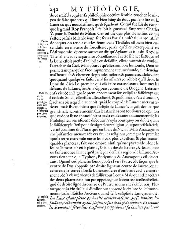 Mythologie, Paris, 1627 - III, 18 : De la Lune, p. 242