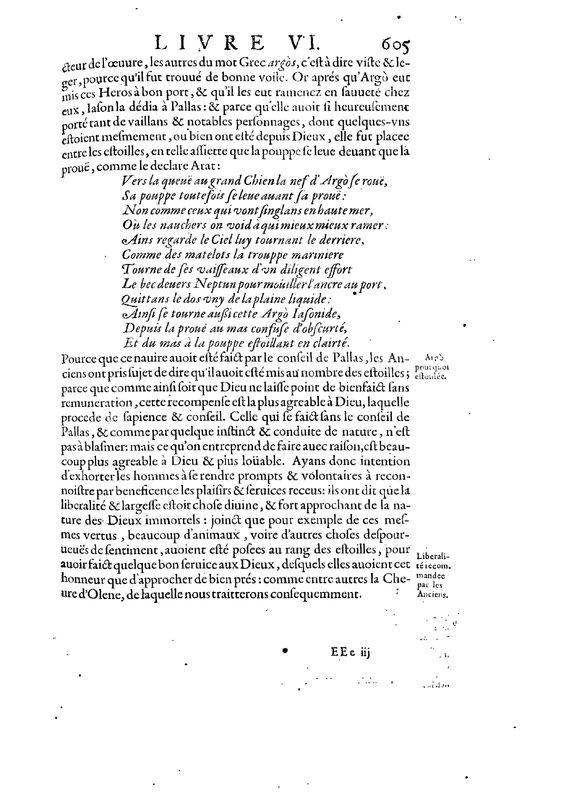 Mythologie, Paris, 1627 - VI, 11 : Du Navire d’Argo, p. 605 Mythologie, Paris, 1627 - VI, 11 : Du Navire d’Argo, p. 605