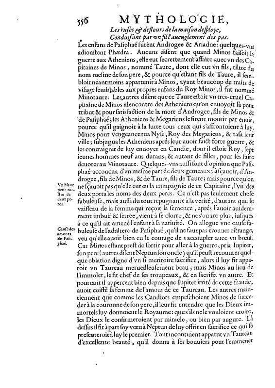 Mythologie, Paris, 1627 - VI, 6 : De Pasiphaé, p. 556