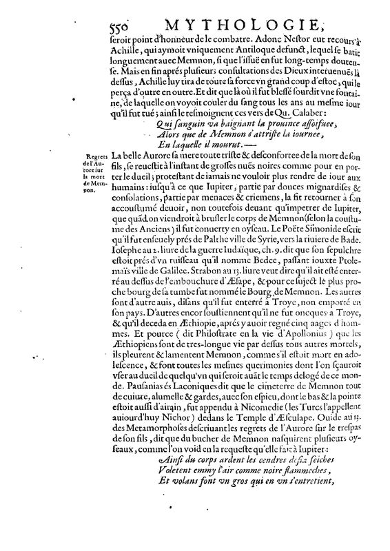 Mythologie, Paris, 1627 - VI, 4 : De Memnon, p. 550