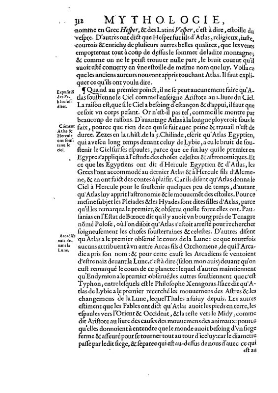 Mythologie, Paris, 1627 - IV, 8 : D’Atlas, p. 312