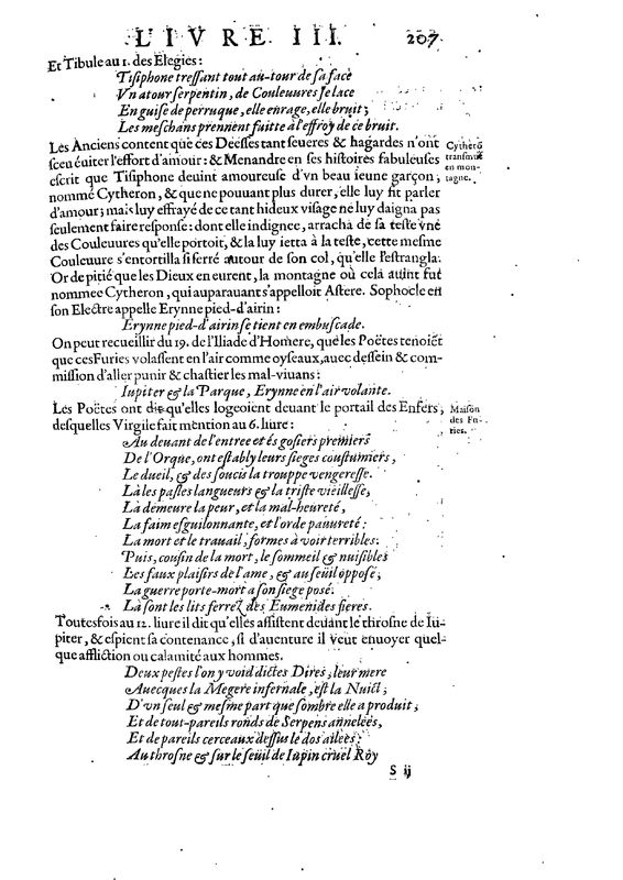 Mythologie, Paris, 1627 - III, 11 : Des Eumenides, p. 207