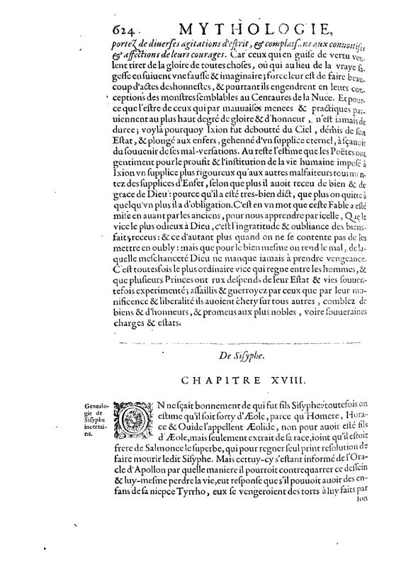 Mythologie, Paris, 1627 - VI, 18 : De Sisyphe, p. 624