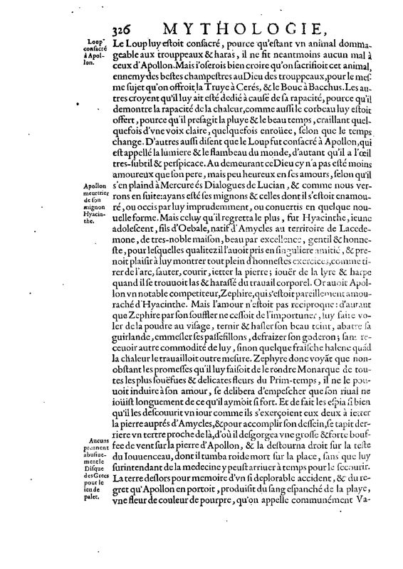 Mythologie, Paris, 1627 - IV, 11 : D’Apollon, p. 326