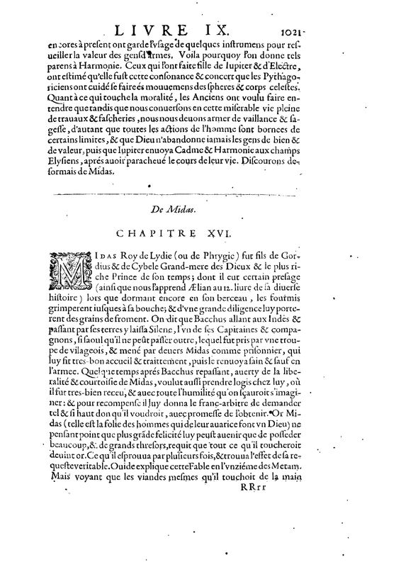 Mythologie, Paris, 1627 - IX, 16 : De Mydas, p. 1021