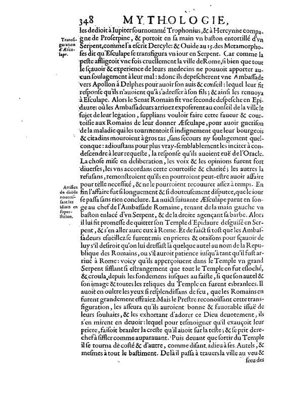 Mythologie, Paris, 1627 - IV, 12 : D’Esculape, p. 348