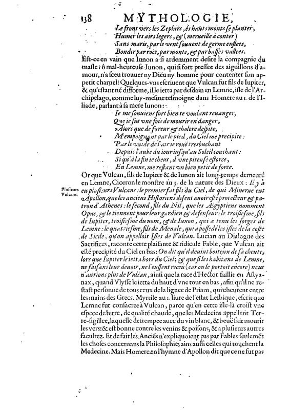 Mythologie, Paris, 1627 - II, 7 : De Vulcan, p. 138