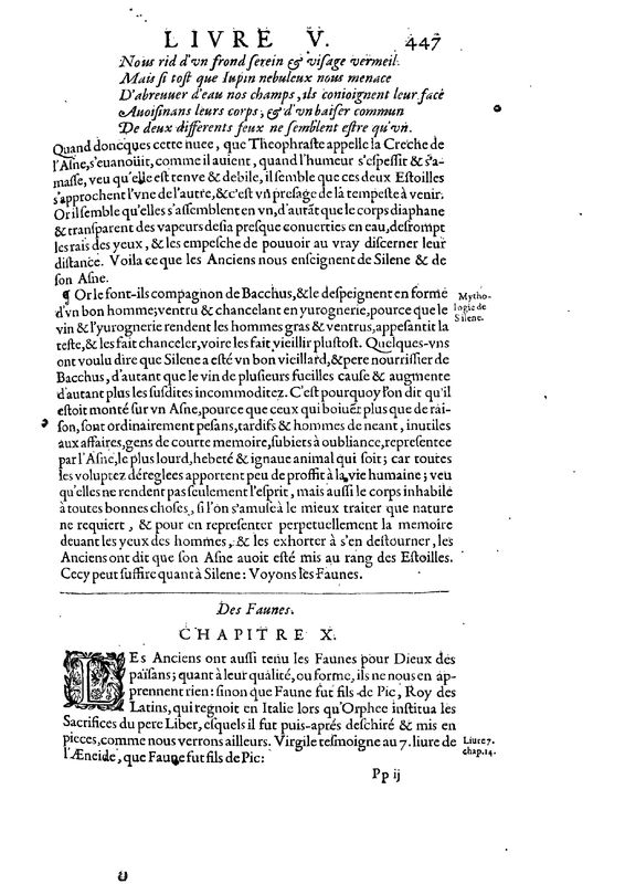Mythologie, Paris, 1627 - V, 9 : Des Silenes, p. 447