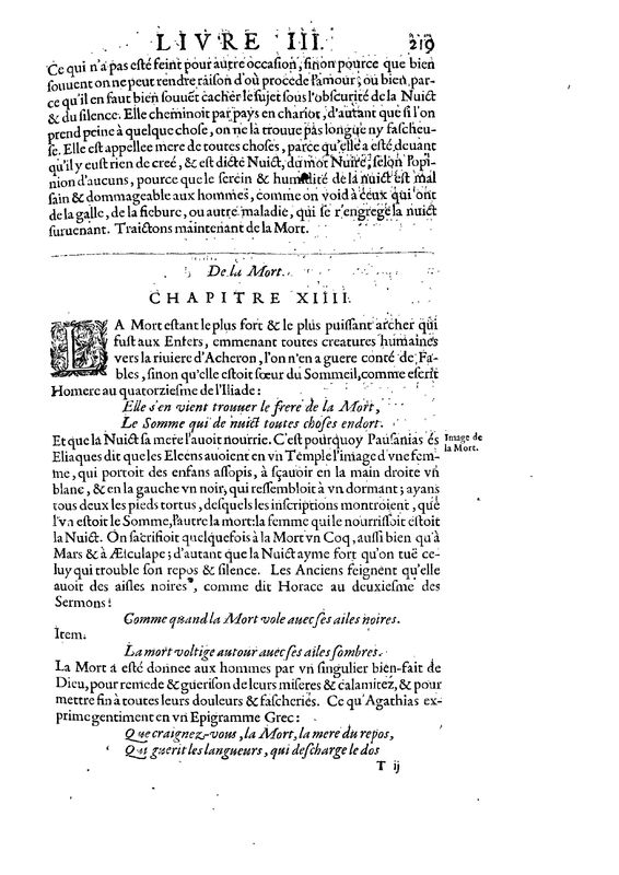 Mythologie, Paris, 1627 - III, 13 : De la Nuict, p. 219