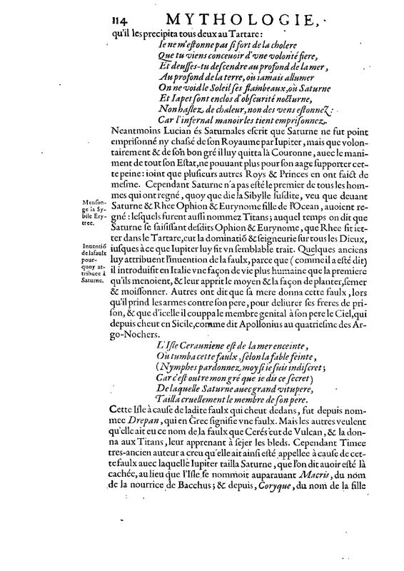Mythologie, Paris, 1627 - II, 3 : De Saturne, p. 114