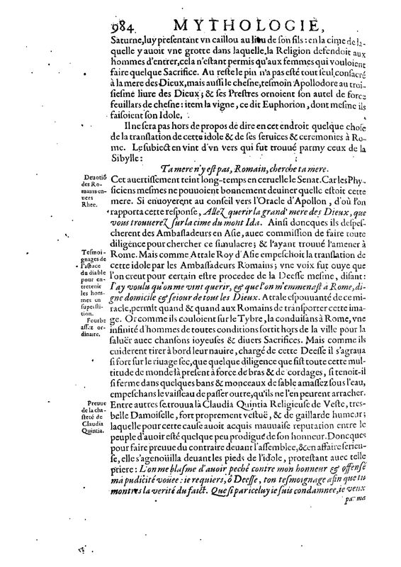 Mythologie, Paris, 1627 - IX, 6 : De Rhee, p. 984