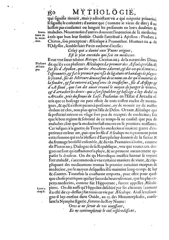 Mythologie, Paris, 1627 - IV, 12 : D’Esculape, p. 350