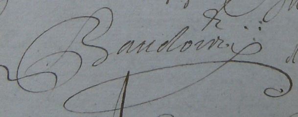 Signature de Jean Baudoin, archives nationales