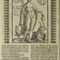 Mythologia, Padoue, 1616 - 60 : Mercure avec le caducée, le coq et la chèvre