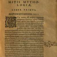 Mythologia, Francfort, 1581 - I, 01 : Quod sit de totius operis argumentum