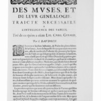 Mythologie, Paris, 1627 - Recherches : Des Muses et de leur généalogie, p. 1
