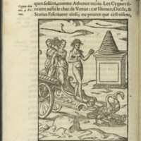 Images, Lyon, 1581 - 82 : Le char de Vénus tiré par deux cygnes et deux colombes, accompagnée des Grâces