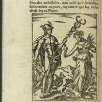 Images, Lyon, 1581 - 48 : Mercure avec le caducée, le coq et la chèvre