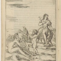 Imagini, Venise, 1571 - 84 : Vénus, Iocus et Cupidon ; Vénus assise sur un bélier, les pieds sur une tortue