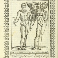 Nove Imagini, Padoue, 1615 - 006 : Saturne aux pieds entravés par un fil de laine et le Temps