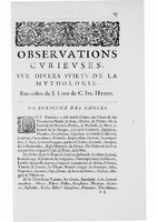 Mythologie, Paris, 1627 - Recherches : Observations curieuses sur divers sujets de la mythologie, p. 15
