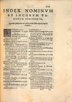 Mythologia, Venise, 1567 - Index nominum et locorum variorum scriptorum, 309r°