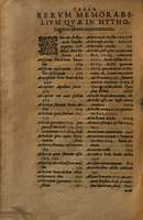 Mythologia, Francfort, 1581 - Index rerum memorabilium quæ in mythologicis libris continentur, n.p.