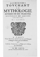 Mythologie, Paris, 1627 - Recherches : Page de titre, n.p.