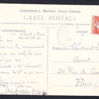Carte postale de John-Antoine Nau à Toussaint Luca, 1909