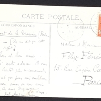 Carte postale de John-Antoine Nau à Félix et Fanny Fénéon, 5 octobre 1910