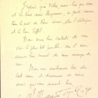 Lettre de John-Antoine Nau à Fanny Fénéon, 19 novembre 1911