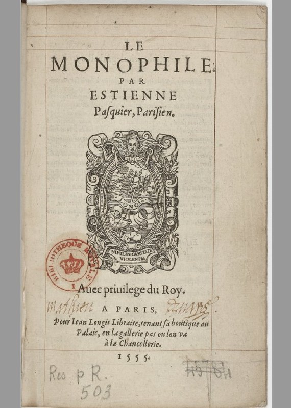 1555_Le Monophile_Page de titre