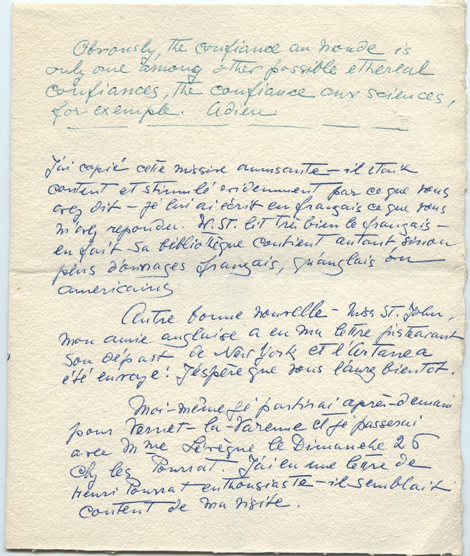 Lettre de Barbara Church à Jean Paulhan (23 août 1951)