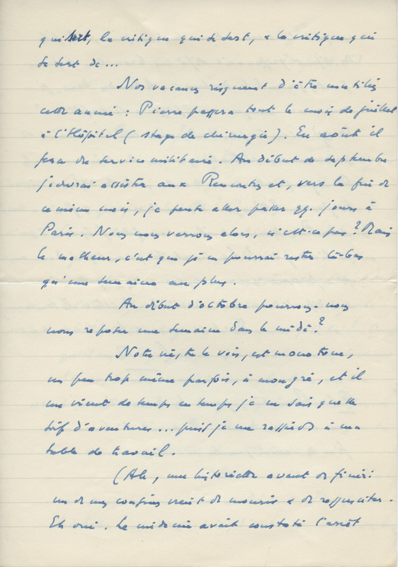 Lettre de Léon Bopp à Jean Paulhan, 1953-07-24