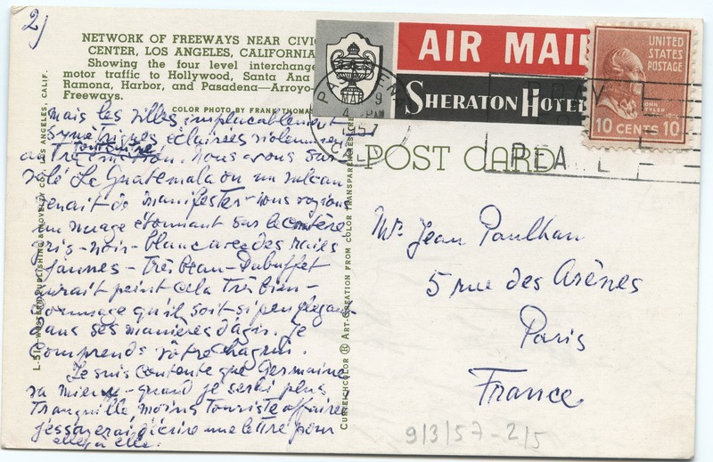 Lettre de Barbara Church à Jean Paulhan (9 mars 1957)
