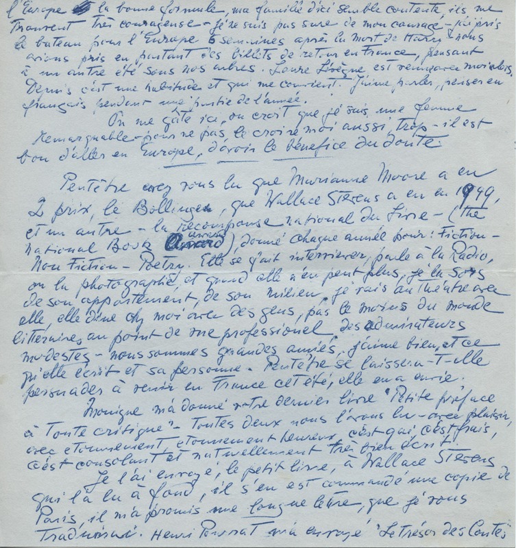 Lettre de Barbara Church à Jean Paulhan (30 janvier 1952)