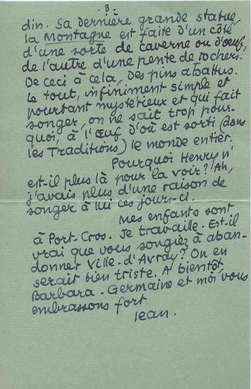 Lettre de Jean Paulhan à Barbara Church (19 août 1956) Lettre de Jean Paulhan à Barbara Church (19 août 1956)