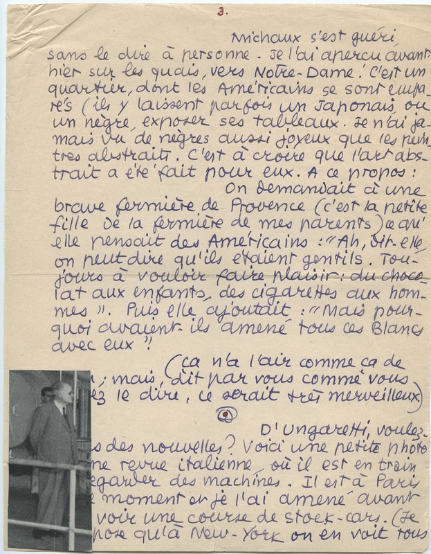 Lettre de Jean Paulhan à Barbara Church (28 septembre 1953)