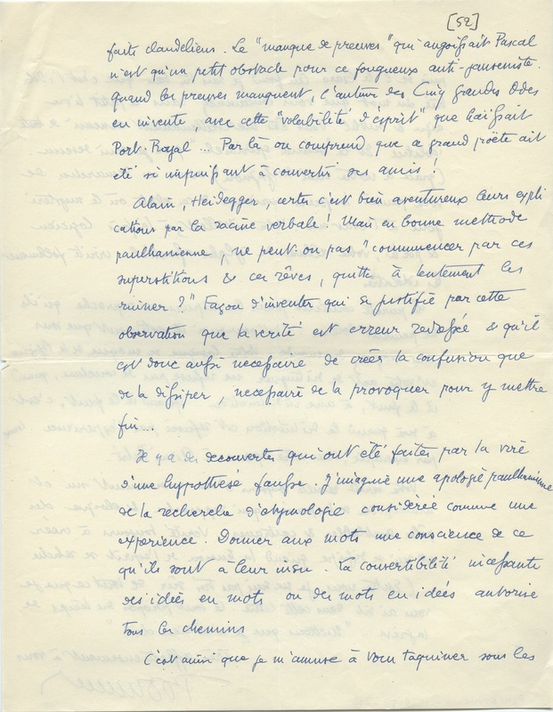 Lettre de Gabriel Bounoure à Jean Paulhan, 1952-08-15