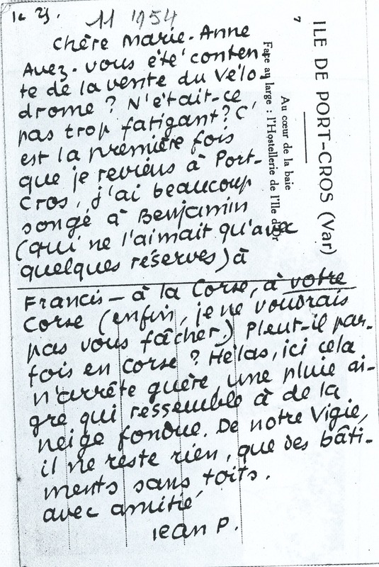 Lettre de Jean Paulhan à Marie-Anne Commène, 1954-11-25