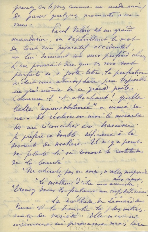 Lettre de Claude Balyne à Jean Paulhan, 1927-11-25 Lettre de Claude Balyne à Jean Paulhan, 1927-11-25