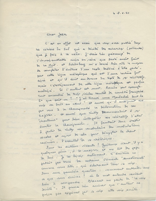 Lettre de Paul Léautaud à à Jean Paulhan (16 juillet 1950) Lettre de Paul Léautaud à à Jean Paulhan (16 juillet 1950)